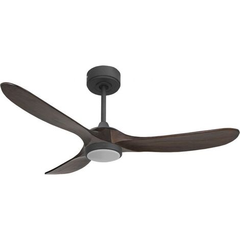 Ouray 2 de Klassfan - Ventilateur de plafond et destratificateur moteur DC basalte avec Lumière pales bois foncé 25 à 40 m² (1/4)
