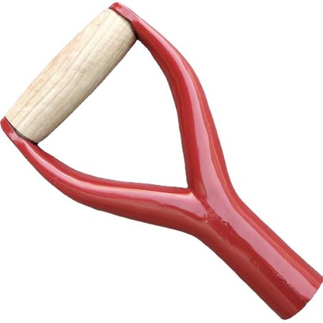 Poignée de pelle en fer de 31 mm de diamètre intérieur-Poignée en Y - Accessoire de jardin en fer solide(rouge) (1/5)