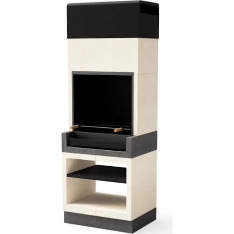 Barbecue da incasso Kitaway 84x63x237 cm con griglia 68,5x42 cm  Barbecue in cemento bianco e grigio con cassetto (1/5)