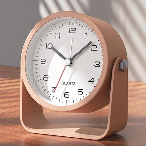 Reloj despertador analógico de 3,5 pulgadas - Diseño retro silencioso - Rosa (1/2)