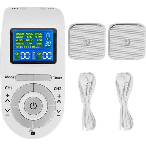 Stimulateur Musculaire Électrique TENS EMS - Appareil de Massage Numérique pour Soulager la Douleur avec Électrodes