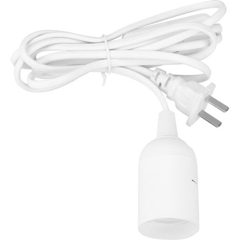 Douille Lampe Pendante E27 - Interrupteur Intégré - Câble 180 cm - Tension 90-260 V - Blanc - 1 Pièce (1/5)