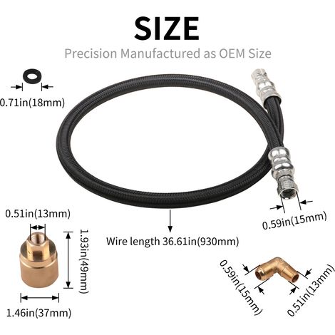 Forklift LPG reservoir cylinder hose 34" Rego 7141F fuel tank connector (1/4)