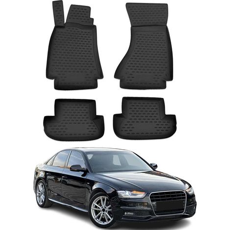 OMAC 3D Tapis de Sol Compatible avec Audi A4 B8 Berline Break Allroad 2009-2016 TPE Noir (1/5)