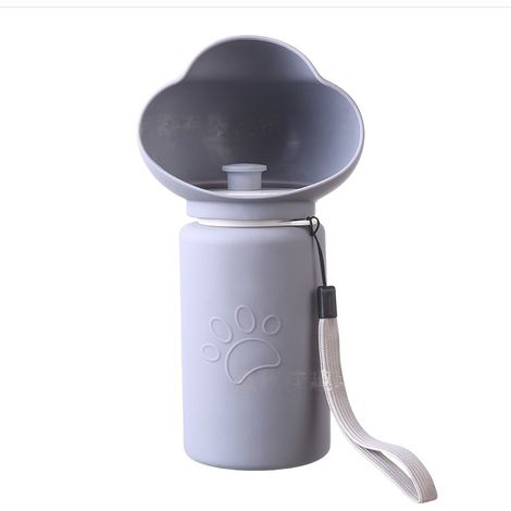 Bouteille d'eau pliable et portable pour animaux de compagnie - Distributeur d'eau de voyage en silicone pour chiens, gris (1/5)