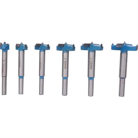 6 pièces mèches Forstner carbure 15-40mm pour bois, acier rapide (1/5)