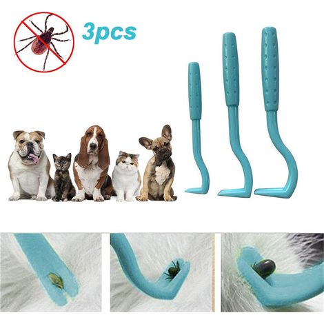 3 Pièces Enleve-Tiques pour Chien, Outil de Retrait de Puces Portable pour Animaux (1/5)