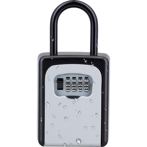 Coffre-fort à clés portable avec anse détachable (aucune installation requise), boîte à clés à combinaison pour la maison, le bureau, le garage, la l