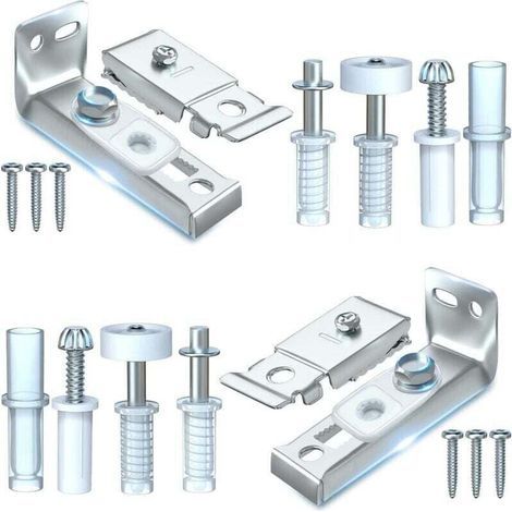 Lot de 2 pièces de rechange pour portes de placard coulissantes pliantes comprenant un support supérieur et inférieur,un pivot de 3/8", une roue de guidage de 7/8"porte accordéon, porte de grange (1/4)