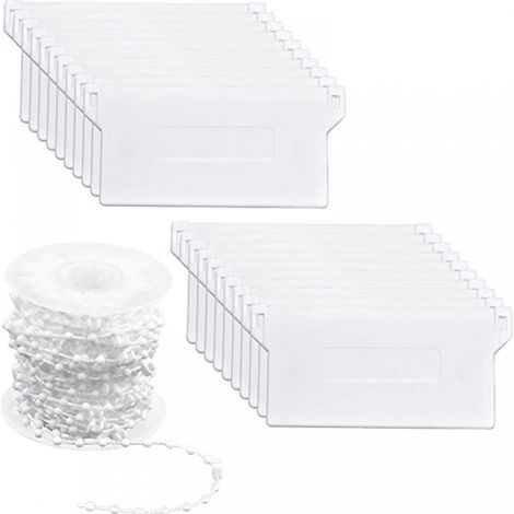 Lattes inférieures de poids de store vertical, 20 pièces, kit de réparation de store de 89 mm (3,5) x 10 m, blanc (1/5)