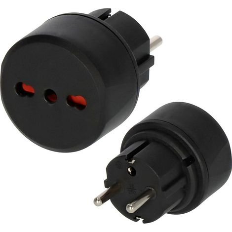 Adaptateur secteur de voyage avec prises européennes et italiennes - Noir