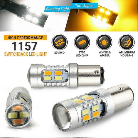 bombillas LED 3157 T25 P27/7W 5630 de doble color Canbus para intermitentes de coche, Happy H SZRH