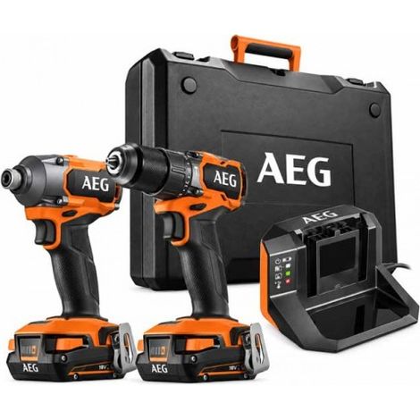 Pack perceuse à percussion Brushless 18V + Visseuse à chocs Brushless 18V - CK18-AC-2BL-X02B - AEG Powertools (1/4)