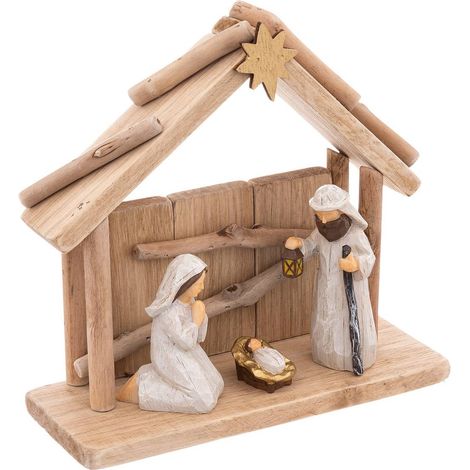 Weihnachtsszene Christi Geburt, Holz (1/3)