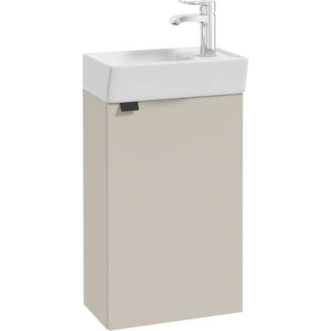 Badezimmer-Waschtischunterschrank – 40 x 22 cm – Beige – Wandhängender Waschtischunterschrank – Kompakt