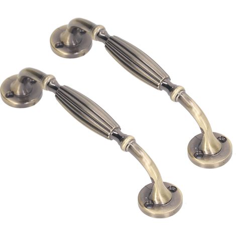 2 lots poignées de porte bronze antique, professionnelles exquises vintage pour porte d'entrée, armoire tiroir (1/5)