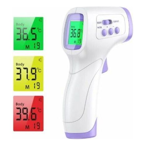 Thermometre Frontal Infrarouge, Rapide Précis Pistolet Thermometre IR Laser Professionnel Infrarouge Numérique Sans Contact, pour Adulte (1/3)