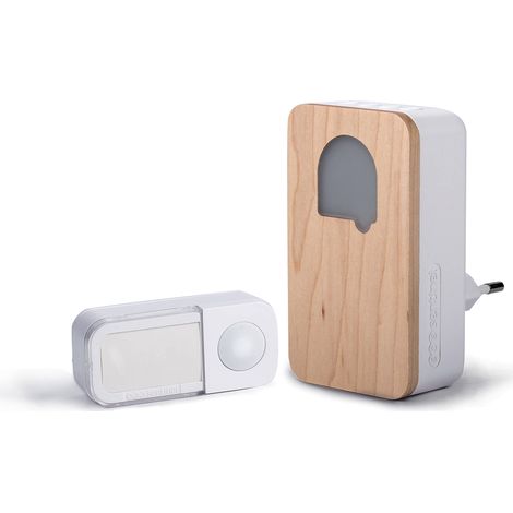 SCS SENTINEL - Campanello senza fili senza batterie - Con spina - 150m in campo aperto - Legno - SoneCosy, CSF0104 (1/5)