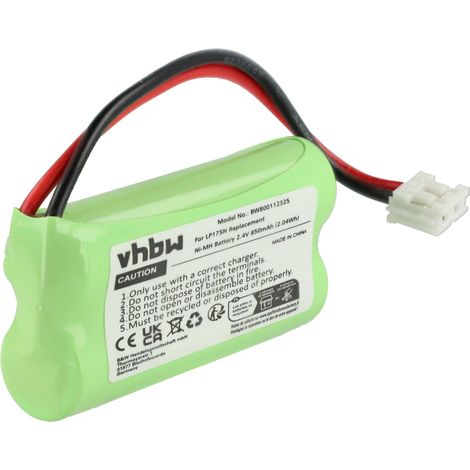 vhbw Battery Replacement for Tomy P71029B, LP175N, P71029, LP175 for Baby Monitor, Babyphone (850 mAh, 2.4 V, NiMH)