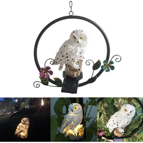 Lampe Solaire De Jardin - Design Hibou - Étanche IP44 - Avec Crochet Métallique - 2 Unités