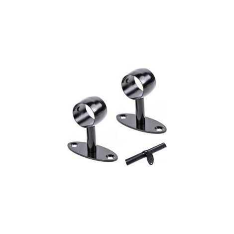 Support de Main Courante, Support de Rampe Escalier Mural en Acier Inoxydable pour les Cages D'escalier, Couloirs, Salles de Bain, Intérieure et Extérieure Ø 33 mm, 2 Pièces, Noir