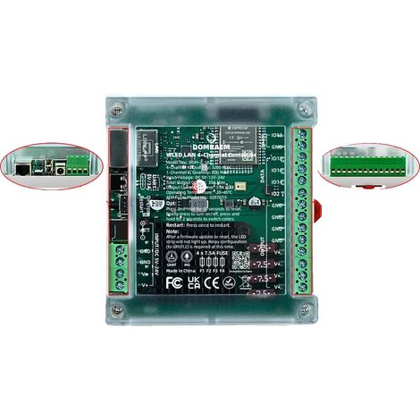 LED-Controller, 4 Kanäle, funktioniert mit adressierbaren Streifen, Ethernet-4CH-30A, 2 Jahre Garantie (1/2)
