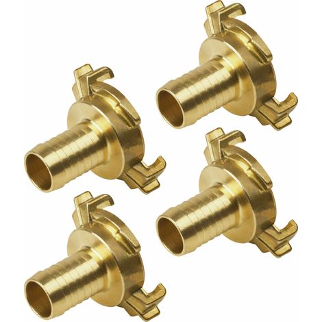 Meister Schlauchstück Schnellkupplung 4 Stück Messing 3/4 Zoll 40 mm DVGW geeignet