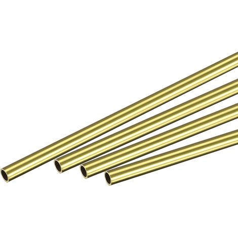 sourcing map Brass Tube Round 5mm OD 0.5mm Wall Thickness 200mm Pipe Length 4Pcs (1/5)