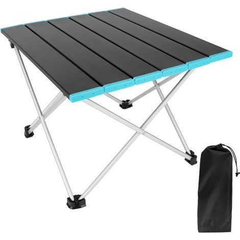 Ersandy – 10 kg leichter, klappbarer Campingtisch aus Aluminium – Maße: 33 x 7,4 cm – Inklusive Tragetasche – Schneller, werkzeugloser Aufbau (1/5)