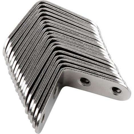 Angle Bracket - Stainless Steel Corner Connector - 20x20x16 mm - For Furniture Reinforcement - 20 Pieces With Screws (1/5)