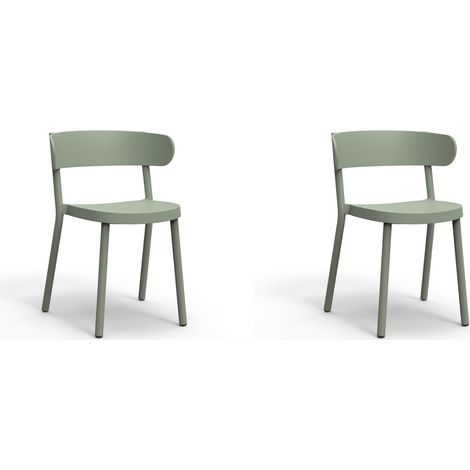 Set 2 sillas interior, exterior gris verdoso CASINO Resol