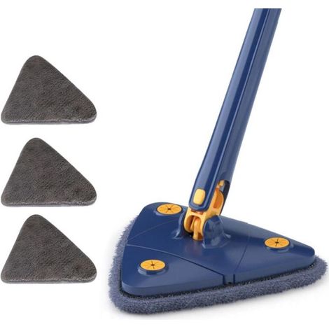 Housse de balai triangulaire extensible à 360 degrés pour nettoyage à domicile mains libres - Bleu 3 (1/4)