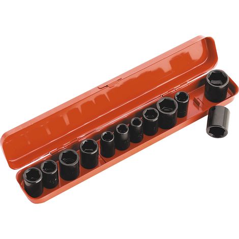 Sealey Metric Imperial Standard Impact Socket Set 12pc 3/8""D Single Hex AK682