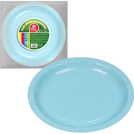 PLATO CARTÓN AZUL BABY 10U
