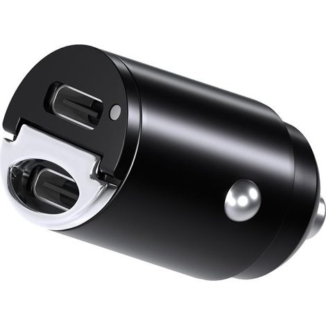 Adaptador de cargador de coche USB-C dual，Cargador rápido USB-C de 65 W para encendedor de cigarrillos，Cargador USB，Compatible con iPhone 17，16 (1/5)