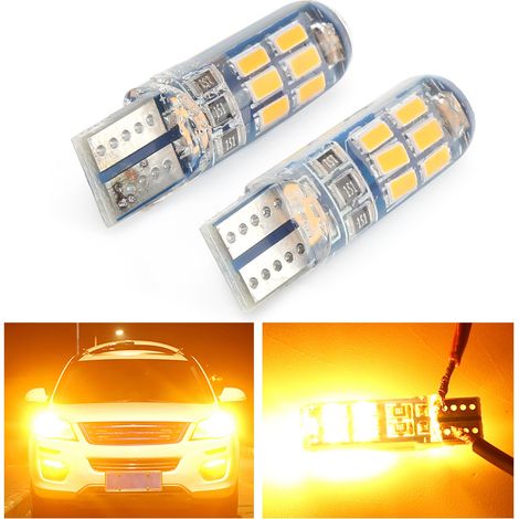 Feu de stationnement LED étanche en silicone sept couleurs pour voiture, LED T10, modification de voiture, stroboscope RGB, petite lumière jaune (1/5)