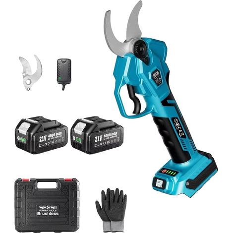 Tijeras eléctricas inalámbricas, potentes para cortar, modos ajustables, con 2 baterías de 4,0 Ah. (1/2)