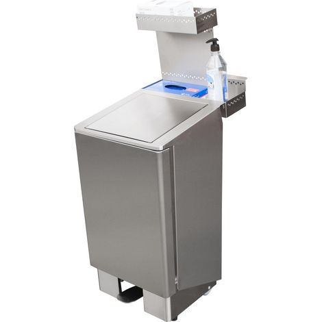 Corbeille à papier APOLLO - 60L - Amortisseur hydraulique - Acier inoxydable - Saro