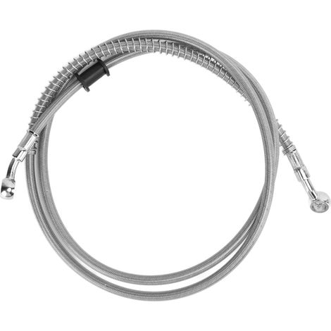 Flexibler 150 cm Motorrad-Bremsschlauch, silberfarben, aus Stahl, mit PVC-Hitzeschutz, universelles Motorradzubehör (1/5)
