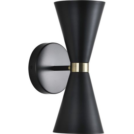 Aplique de pared Greta Negro 2xE27