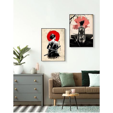 Leinwandbilder japanisch Frau Kunstdruck rahmenlos 2PCS-30x40cm (1/5)