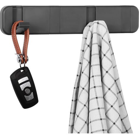Patère Murale de 4 crochets rétractables, ABS Crochet mural pliable, Porte Manteau Mural Patères Pour Suspendre Manteaux écharpes, Sacs à Main et , Pour Cuisine, Salle (1/5)