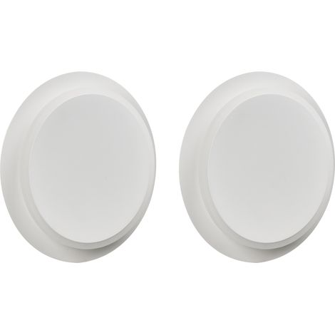 Conjunto de 2 lámparas de pared LED escandinavas forma redonda recubrimiento en polvo de metal mate acrílico blanco Semnon (1/5)