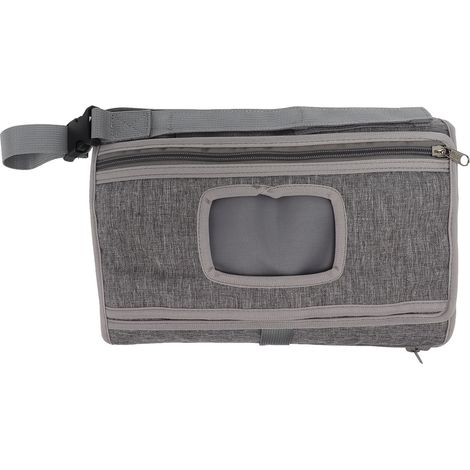 Matelas à langer portable et pliable en tissu Oxford doux et hypoallergénique, gris, avec plusieurs poches de rangement. (1/5)