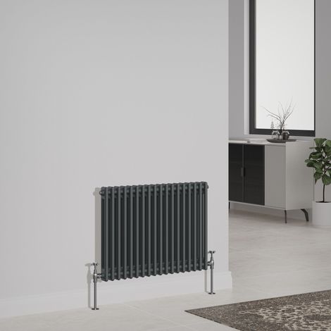 Traditional Cast Iron Style Radiator 600x830mm Horizontal 2 Column Anthracite (1/5)