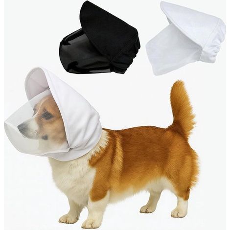 Hundehaube mit atmungsaktivem Netzgewebe – Gesichtsschutz zum Schutz des Fuchsschwanzes – verstellbare Schnalle – Schwarz – XL (1/5)