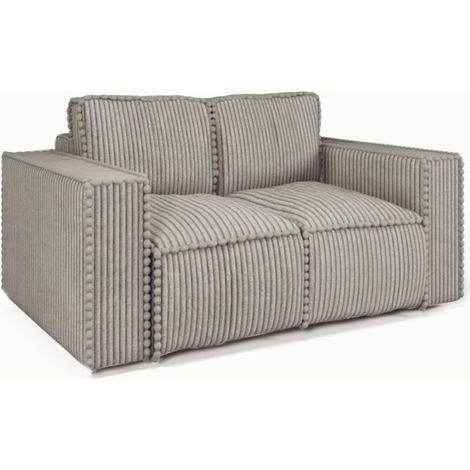 Sofa Designersofa 2-Sitzer VAJANA Stoff Tilia Hellgrau (1/3)