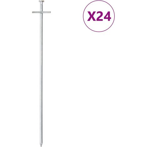 Zeltheringe 24 Stk. 29,5 cm Ø6 mm Verzinkter Stahl