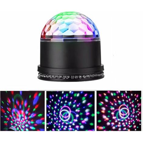 Boule Disco, Boule a Facette 12W 51 LEDs 12.5x12.5x13CM Lampe de Scène Lumière Soirée Lumière Fête Ampoules Jeux de Lumière Projecteur Rond en Cristal Pour Fête d' Mariage,Bar, Club, Décor (1/4)