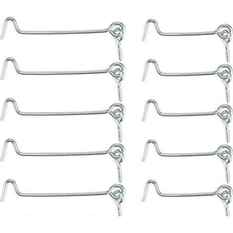 Lot de 10 crochets de fenêtre à verrouillage, fermeture auto-agrippante, œillet épais résistant à la corrosion